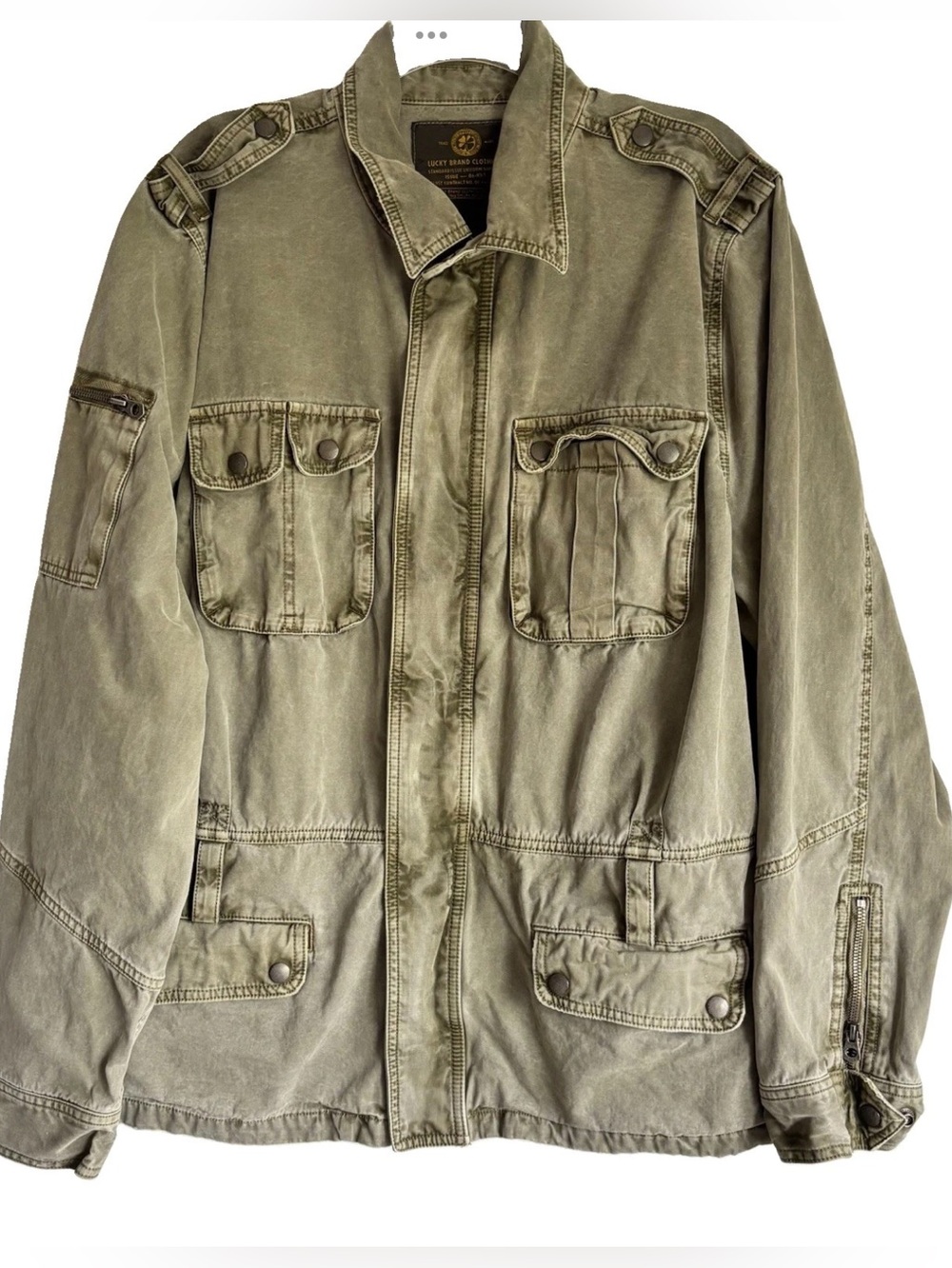 Lucky Brand Military Jacket Army Green Khaki XXL